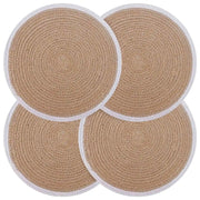 Sottobicchieri in juta 4 pcs Naturale e Bianco Ø 30 cm 42012317