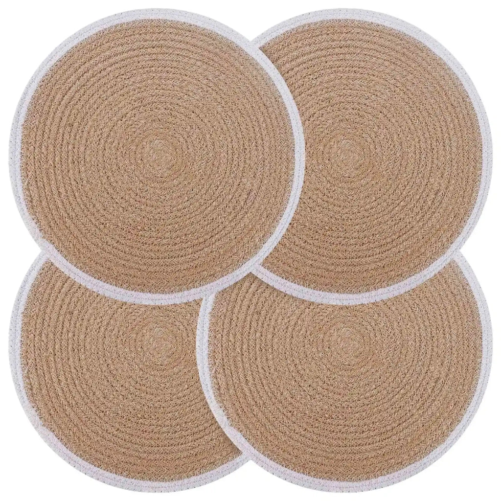 Sottobicchieri in juta 4 pz Naturale e Bianco 100% Juta Tossa 42012317