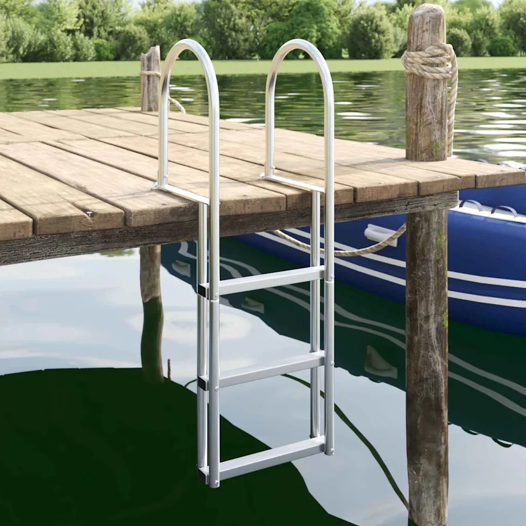 Scala da molo a 3 gradini Argento 45 x 11,5 x 134 cm Alluminio CFW5282930