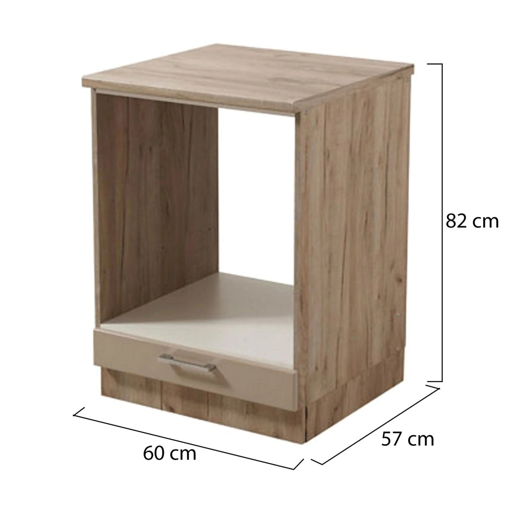 Mobile da Cucina Volvera, Dispensa da Cucina un Cassetto, 60x56.5x82h cm Marrone Rovere Nodi