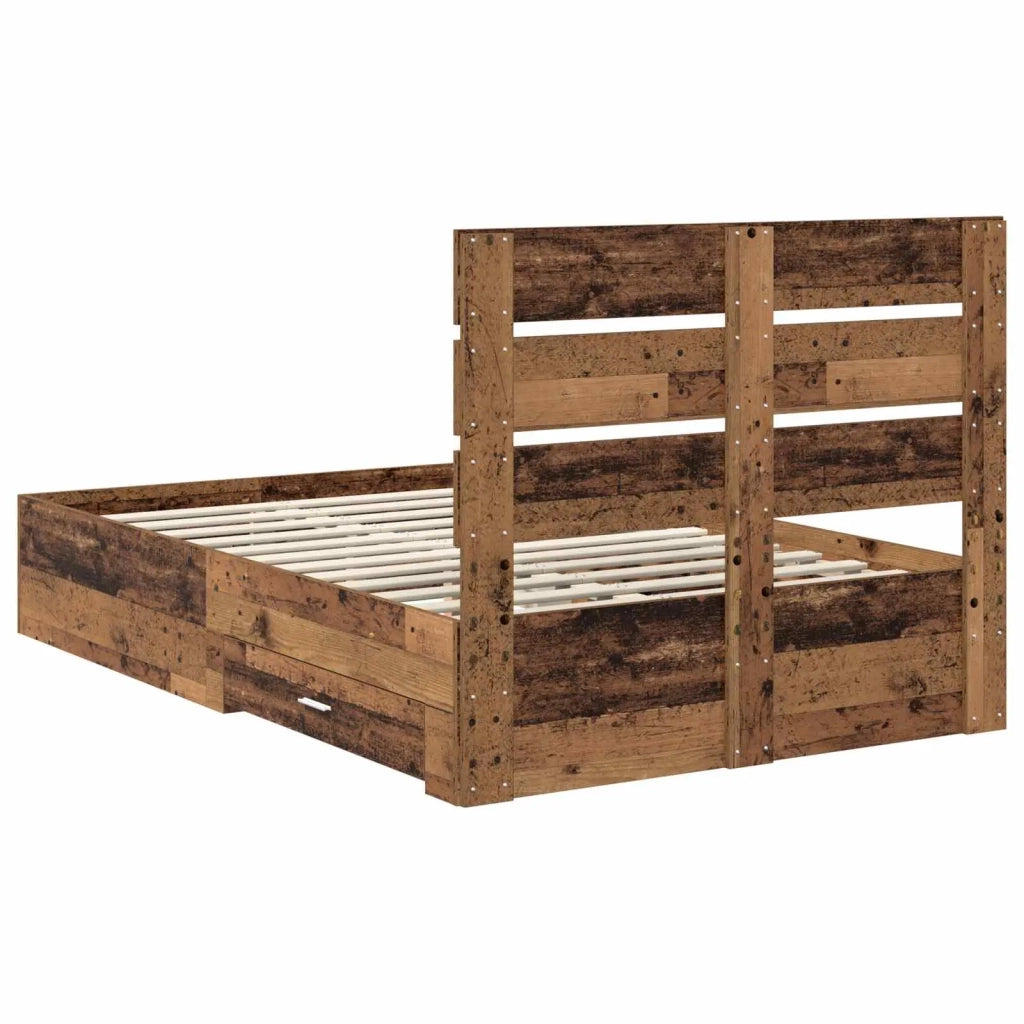 Struttura del letto con cassetto Legno vecchio 120 x 190 cm 3412002