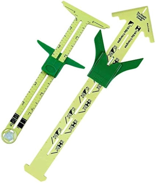 Misuratore 5-in-1 con Regolo T - Tavolo da Cucito - Distributore di Fori - Compasso Circolare - Estensibile 2 Pezzi - Misuratore da Cucito