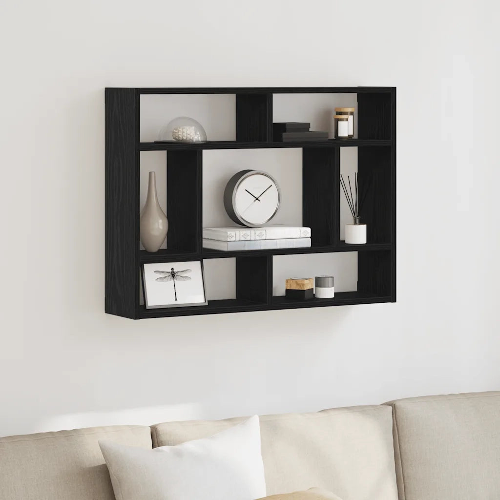 Mensola da parete in rovere nero 75x16x55 cm in legno ingegnerizzato 862047