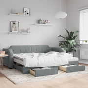 Divano Letto Estraibile Cassetti Grigio Chiaro 80x200cm Tessutocod mxl 130650