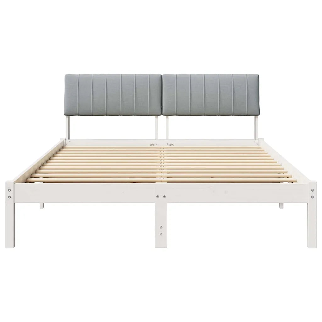 Struttura del Letto Bianco e grigio chiaro 135 x 190 cm 878693