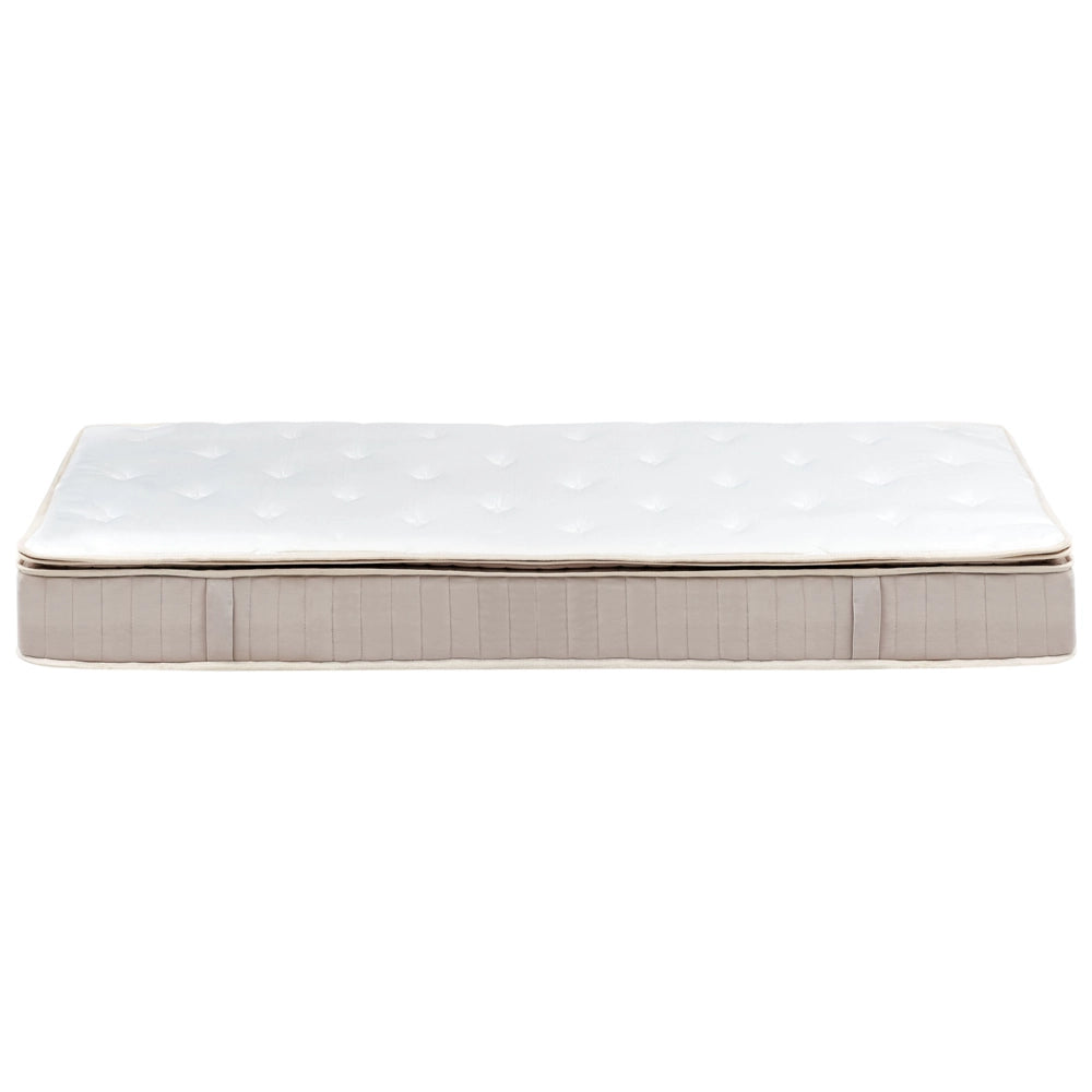 Materasso a molle insacchettate in lattice bianco e beige EU misura singola 90 x 200 cm duro con cerniera e rivestimento in poliestere rimovibile Accessori per la camera da letto