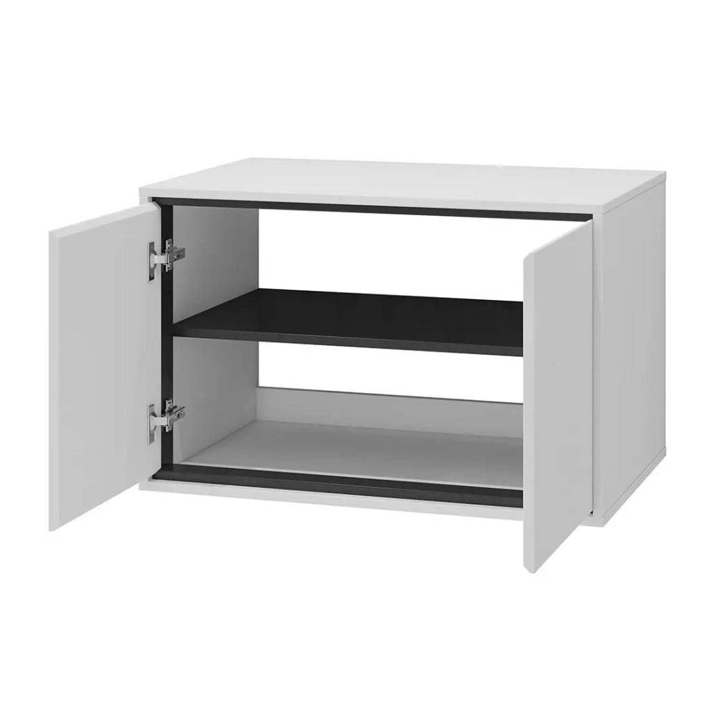 Set di 3 mobili da bagno della collezione GOBI in bianco e nero.