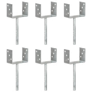 Picchetti per Recinzione 6 pz Argento 14x6x30cm Acciaio Zincato 145322