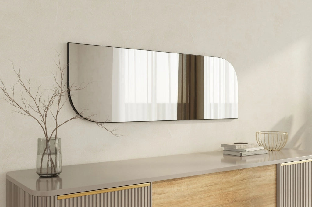 Librizzi, Specchio Forma Rettangolare, 40x120h cm Nero