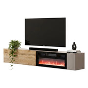 Sindia, Mobile Porta tv un Ripiano, 200x29.8x30.5h cm Beige