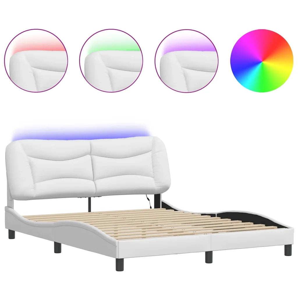 Giroletto con LED senza Materasso Hvar Bianco 160x200 cm