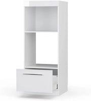 Mobile cucina microonde Fame-Line, Bianco lucido, 60 cm aperto, per la combinazione con altri moduli della serie Fame-Line