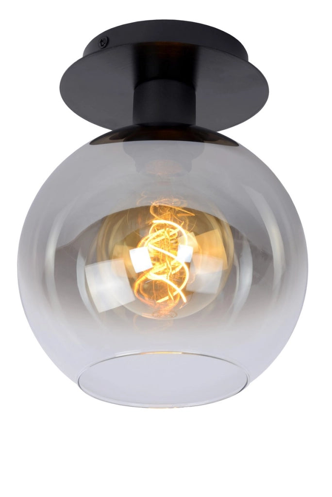 Plafoniera Marius sfera vetro fumé grigia E27 60W Lucide