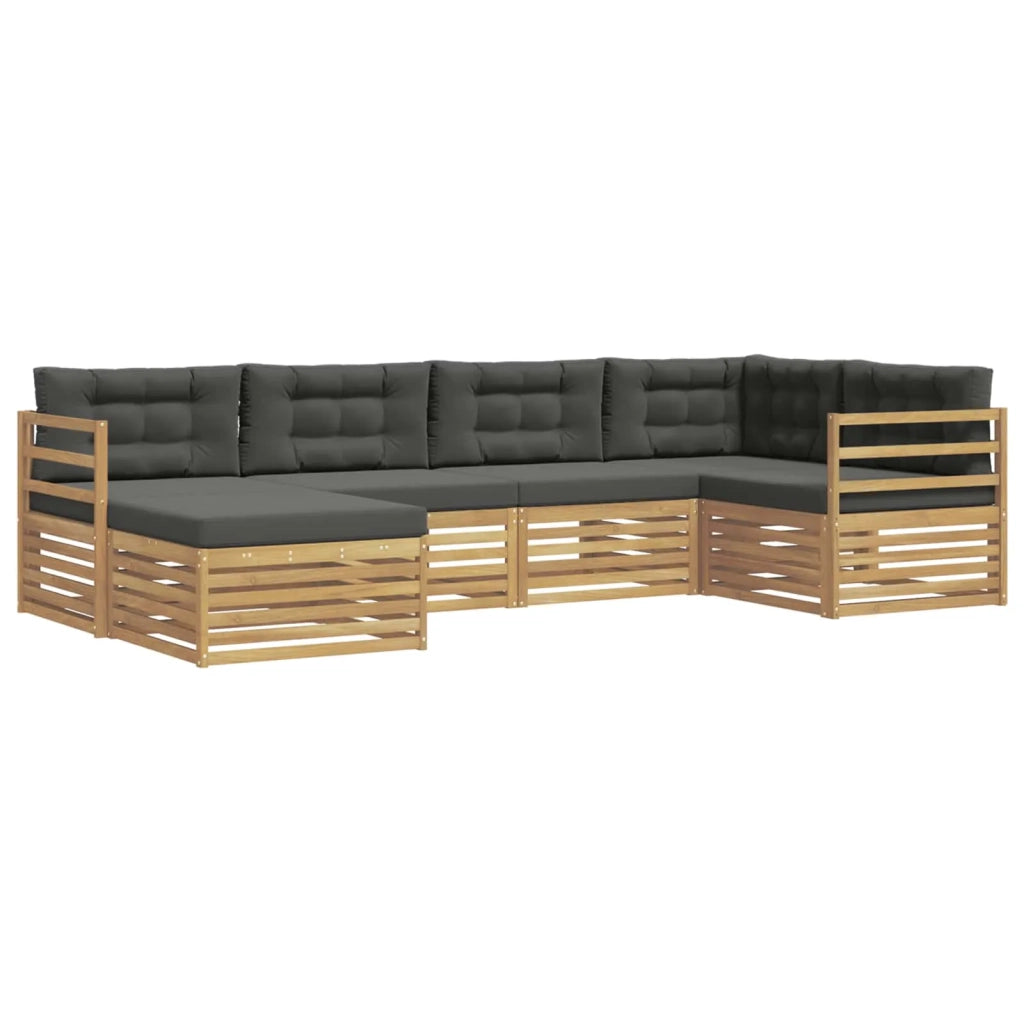 Set di divani da esterno 6 pcs Bianco e Antracite Poliestere