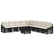 Set Divano da Giardino 10 pcs Nero polyrattan 3436030