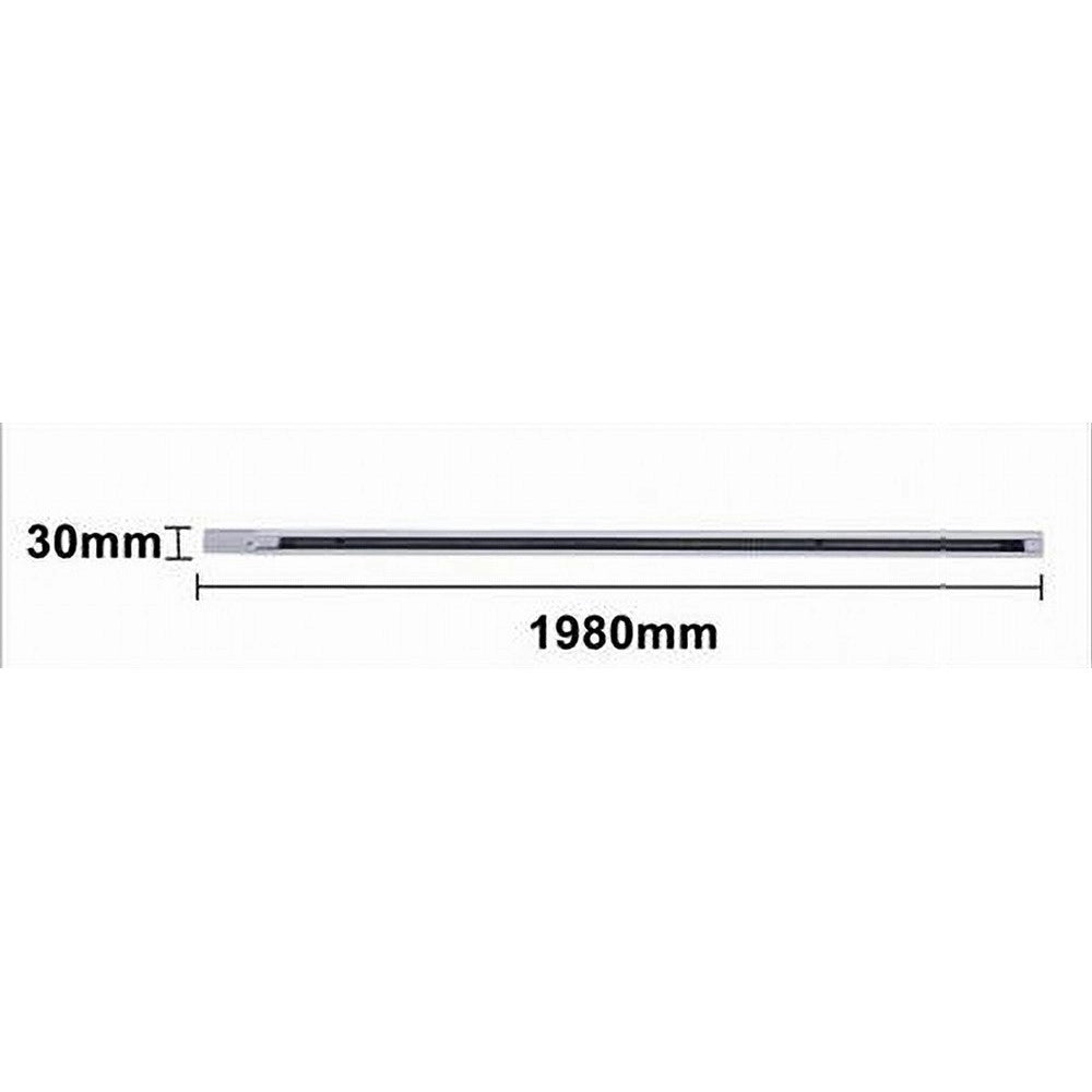 Trade Shop - Binario Trifase Bianco Nero Da 2 Metri Sistema Di Illuminazione Faretto Gf016-2m -