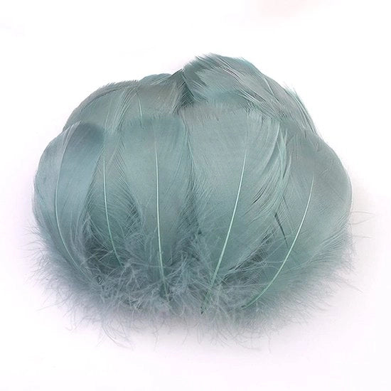 Set di piume naturali da decorazione - 100 pezzi - Piume di anatra - Dimensioni variabili 7-12 cm - Decorazione per feste - Lavori di arte fai da te - Piume decorative