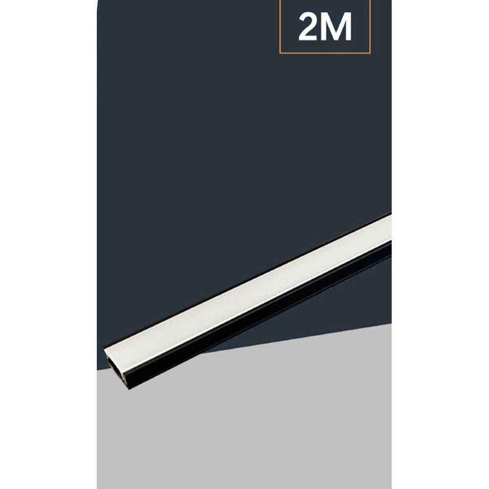 Trade Shop - 10pz Profilo In Alluminio Per Soffitto Con Copertura Bianca Opaca 2mt Striscia Led Al03 - Nero