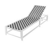 Poltrona da giardino regolabile 200 x 68 x 32/99 cm con 6 posizioni di reclinazione e pratiche ruote in metallo nero 20_0011245