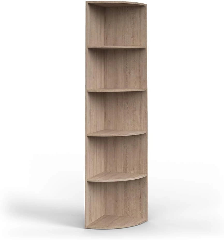 Libreria angolare da terra Ecki, Bianco, 30 x 60 cm, per montaggio a parete con tre ripiani aperti