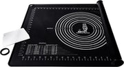 Mat di silicone da forno 70x50cm - bordi alti - grande - misure - non aderente - spesso - per pane e fondant - nero