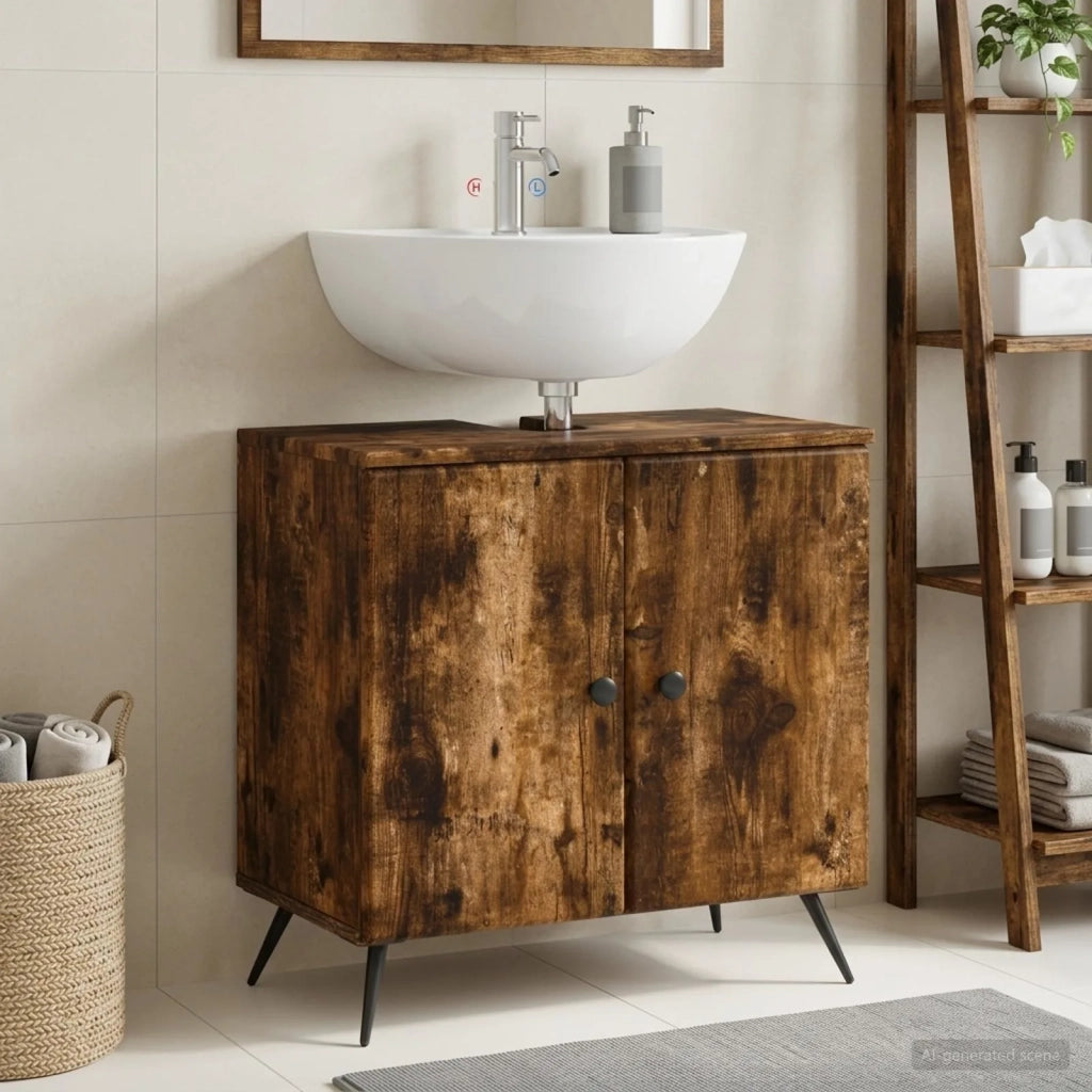 Armadio per Lavabo da Bagno BREDA Rovere Fumo 897450