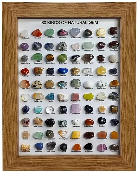 Set di cristalli naturali 80 pezzi - Minerali - Collezione per bambini - Decorazione - Regali per ragazze/ragazzi - Giocattoli educativi
