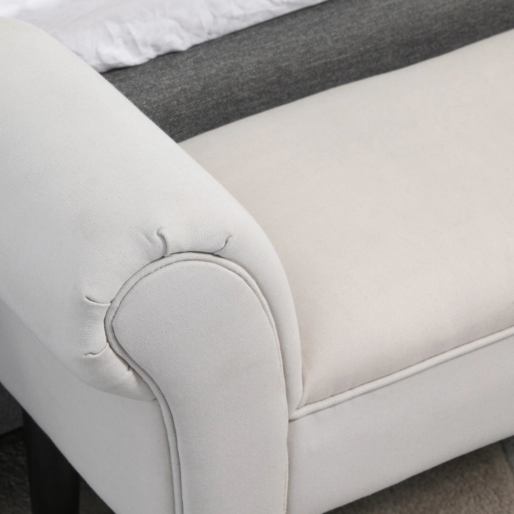 Panca Scarpiera con Braccioli ¨C Zephmum ¨C Grigio Bianco 102x36x51cm