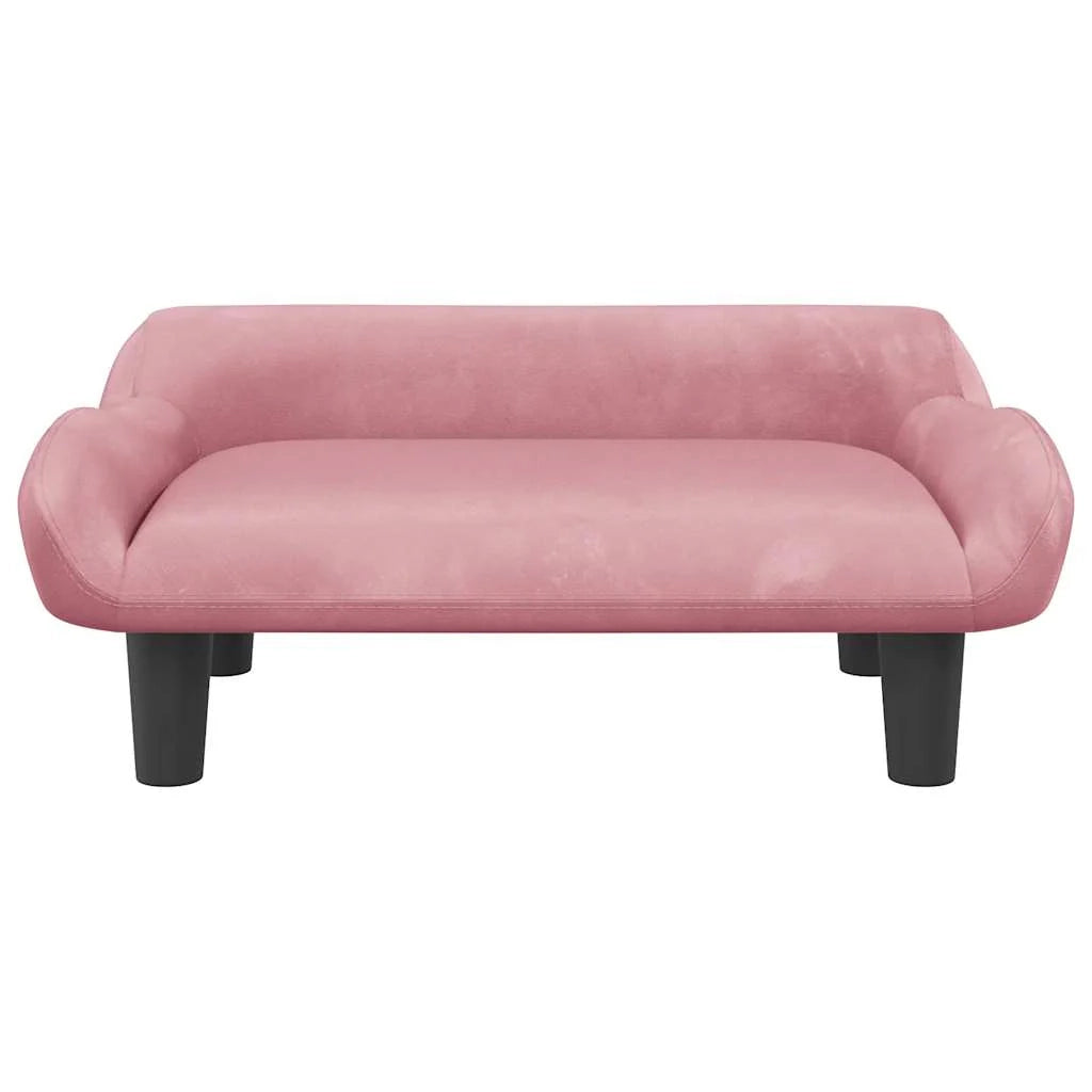 Cuccia per cani a forma di cesto comoda 70 x 40 x 24 cm in velluto rosa 02_0042795