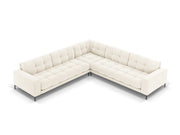 Cosmopolitan Design - Divano angolare reversibile "Bali" 6 posti in velluto beige chiaro 