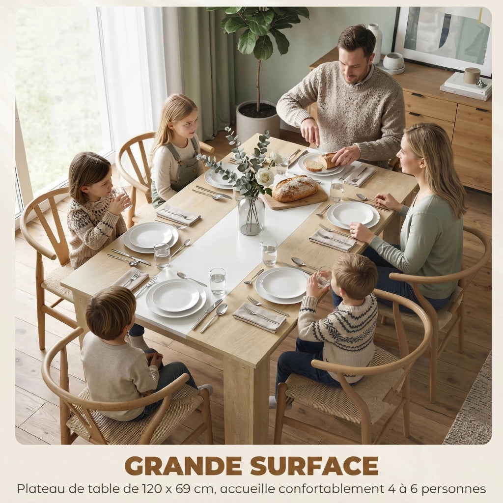 Tavolo da pranzo allungabile moderno in legno ¨C zephmum ¨C bianco 120x69x75 cm