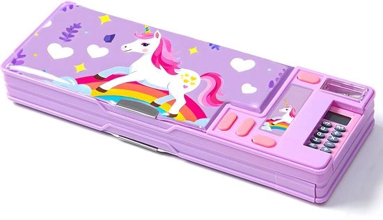 Etui Pop-Up Multifunzionale per Ragazzi e Ragazze, Penna e Organizzatore di Scrittura, Sfoglia Punti, Agenda, Tabellone Bianco, Materiale Scolastico (Blu 2)