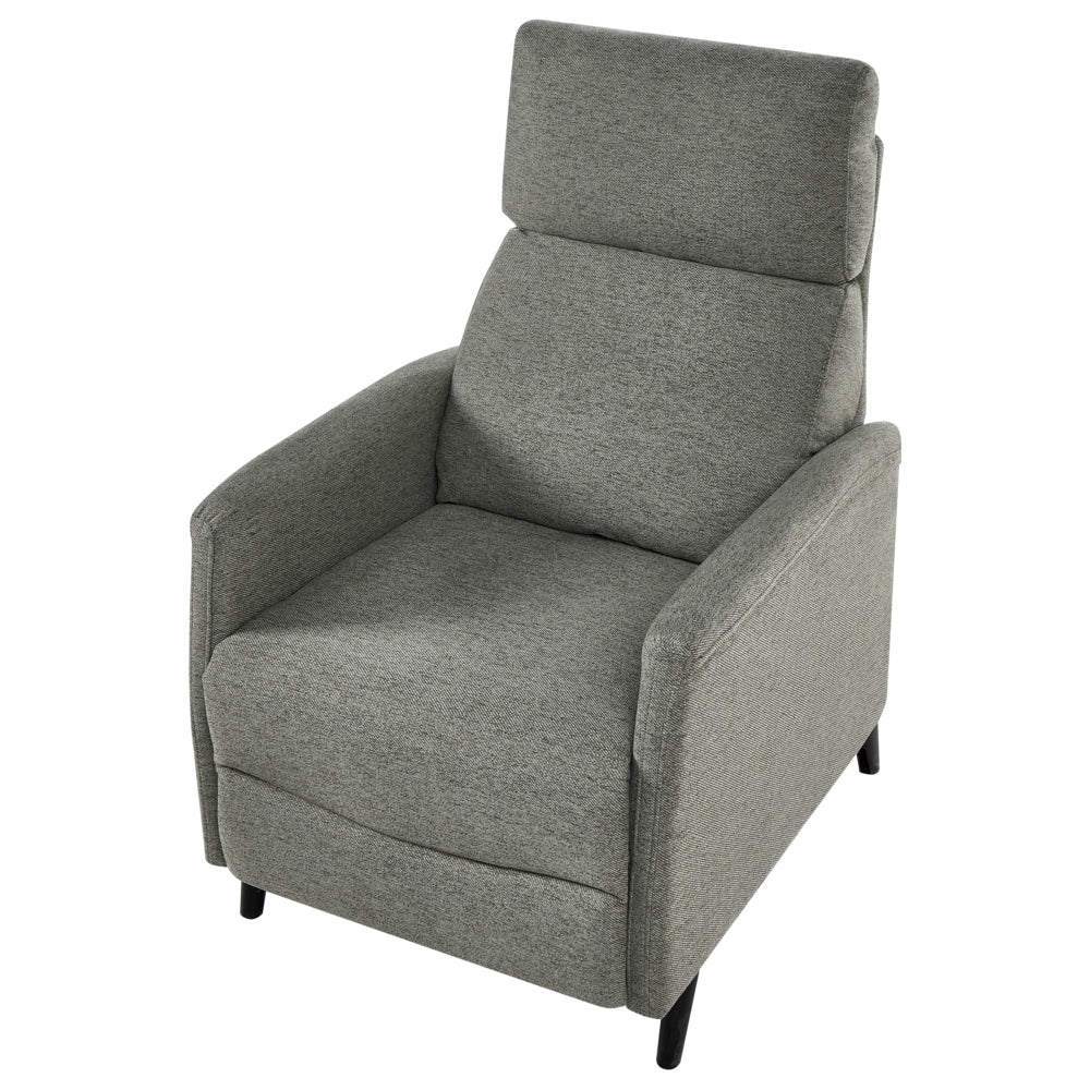 Poltrona Reclinabile Retrò con Schienale Regolabile in Tessuto verde chiaro stile Design Retrò