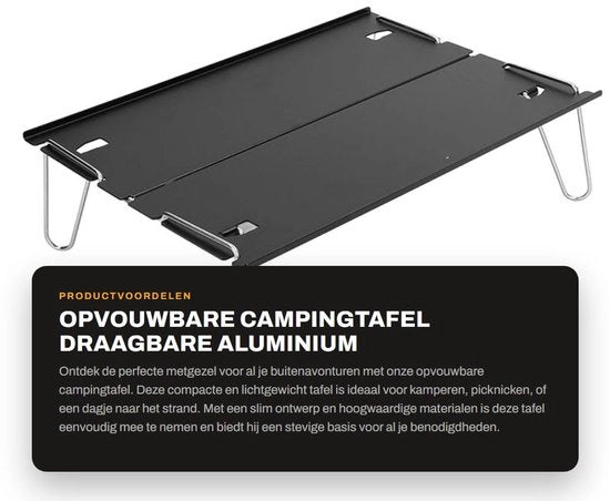 Tavolo da Campeggio Leggero - Inclinabile - Tavolo da Campeggio Pieghevole - Tavolo da Campeggio Opportuno - Inclusa Tasca da Trasporto - Formato Compattato - Tavolo da Campeggio Opportuno