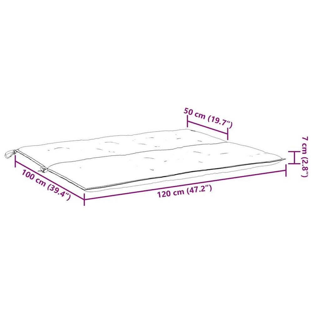 Garden Bench Cushion, Beige, 120x(5050)x7 Cm, Oxford Fabric