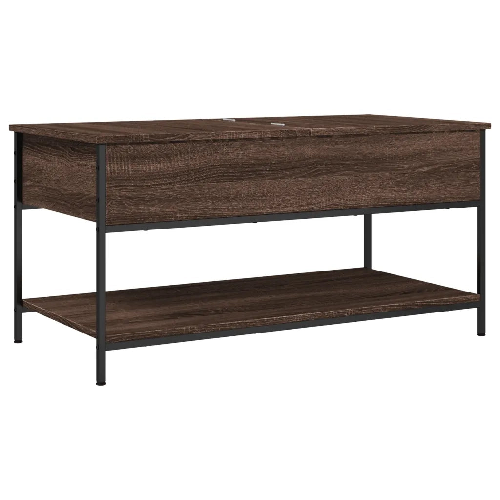 Tavolino Salotto-Tavolino da soggiorno-Tavolo Rovere Marrone 100x50x50cm Multistrato Metallo