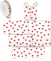 Cadeaupapier con cuori rossi - 4 fogli 50 x 70 cm - Matrimonio - San Valentino - Festa di nozze - Anniversario - Alta qualità - Pergamena di confezione