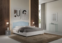 Letto Matrimoniale 160x200 cm con Rete Grace Azzurro