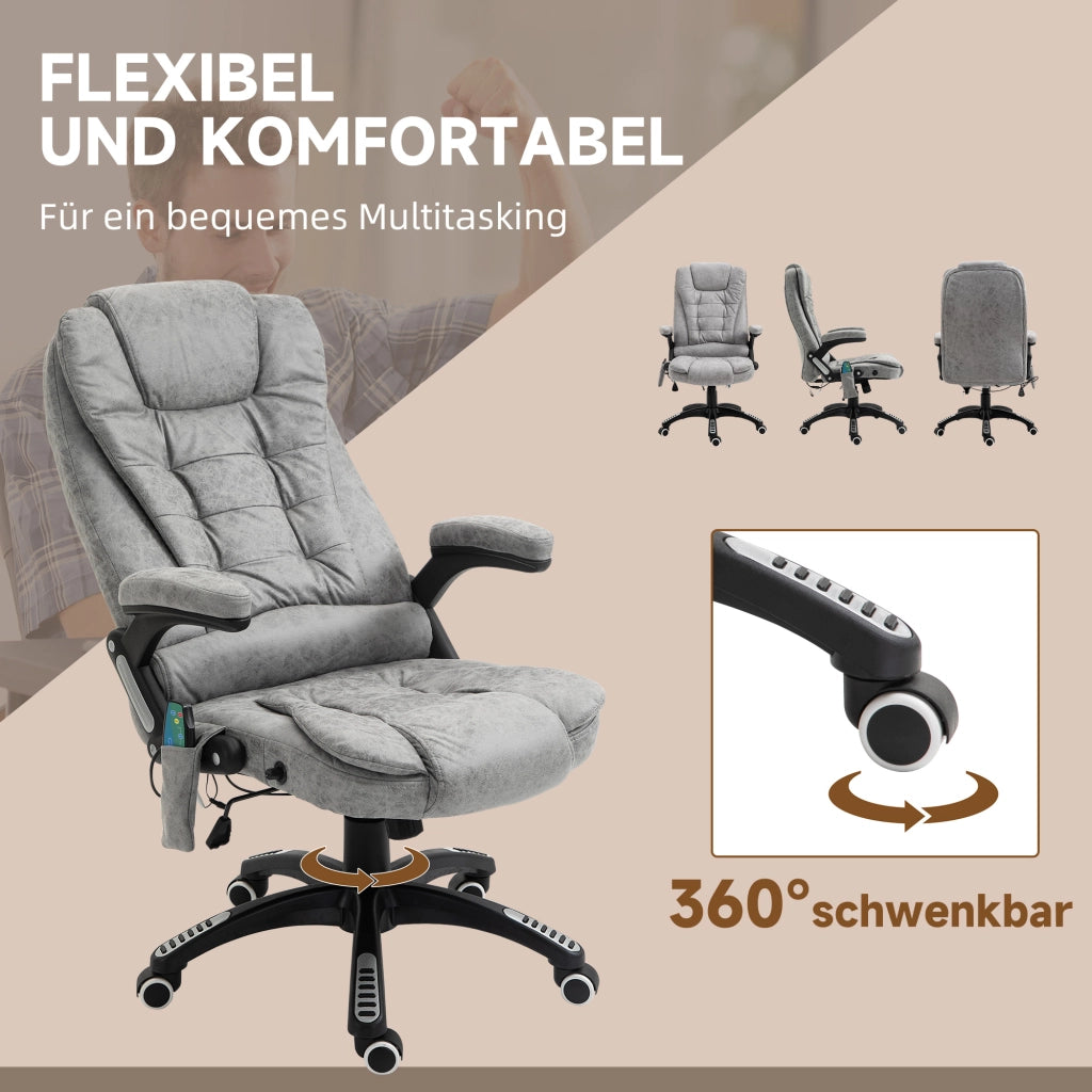 Poltrona Massaggiante Elettrica Riscaldante ¨C Zephmum ¨C Grigio 120kg