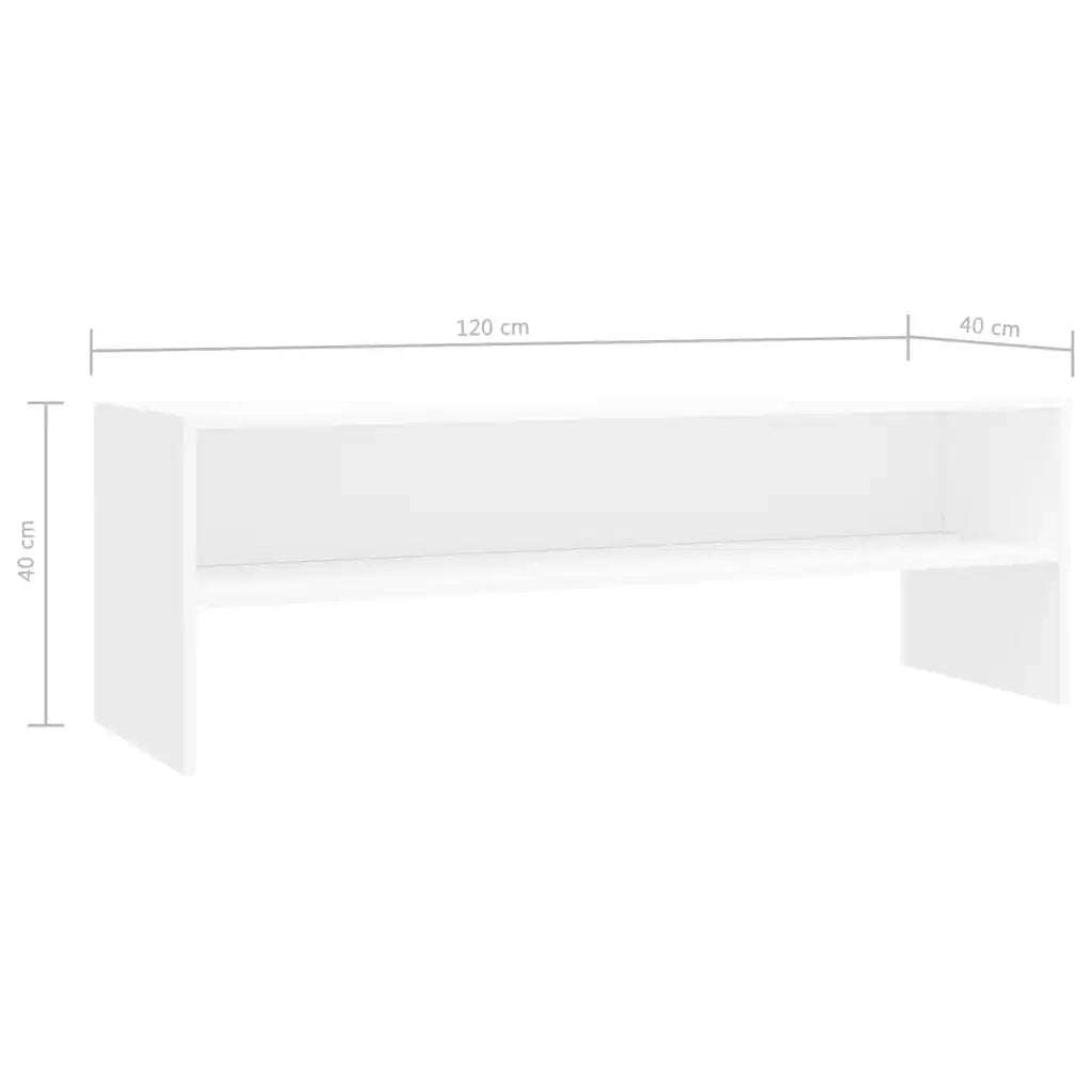 Mobile Porta TV Bianco 120x40x40 cm in Legno Multistrato 800036