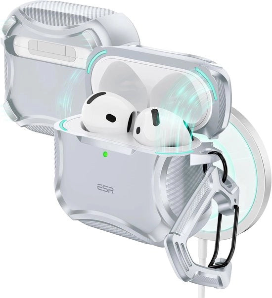 Casochi per AirPods - compatibili con MagSafe - grigi - protezione antifurto robusta