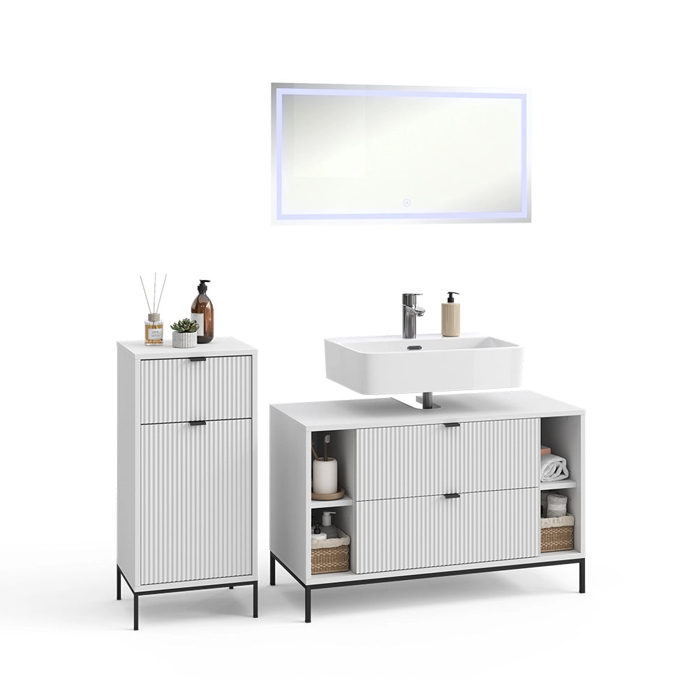 Vicco Set di mobili da bagno Bianco 3 parti