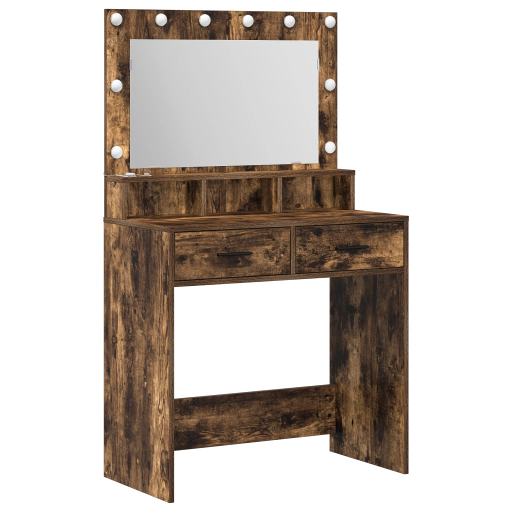 Tolette  con luci LED Rovere Affumicato 79x41x135 cm