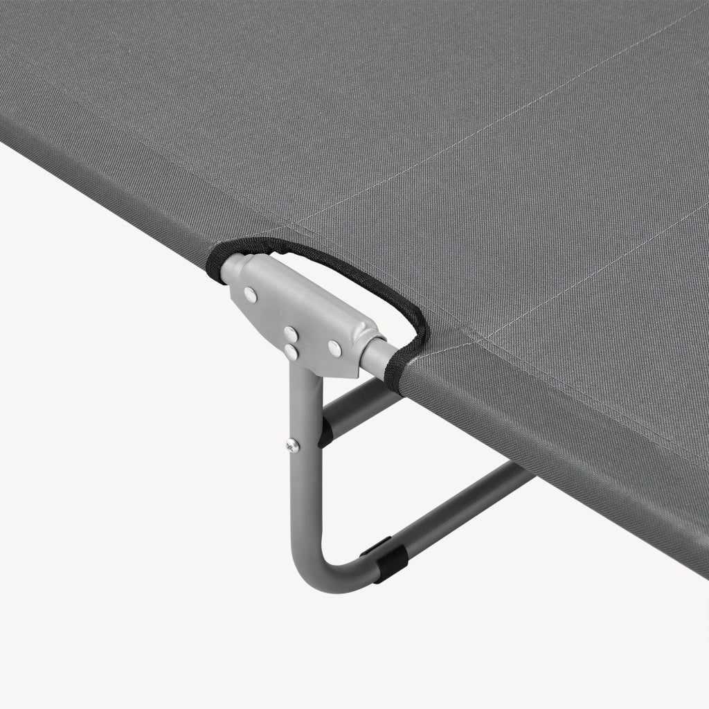 Set di 2 Lettini Prendisole Carcao con Schienali Reclinabili Sdraio Portatile - Grigio Scuro casa.pro