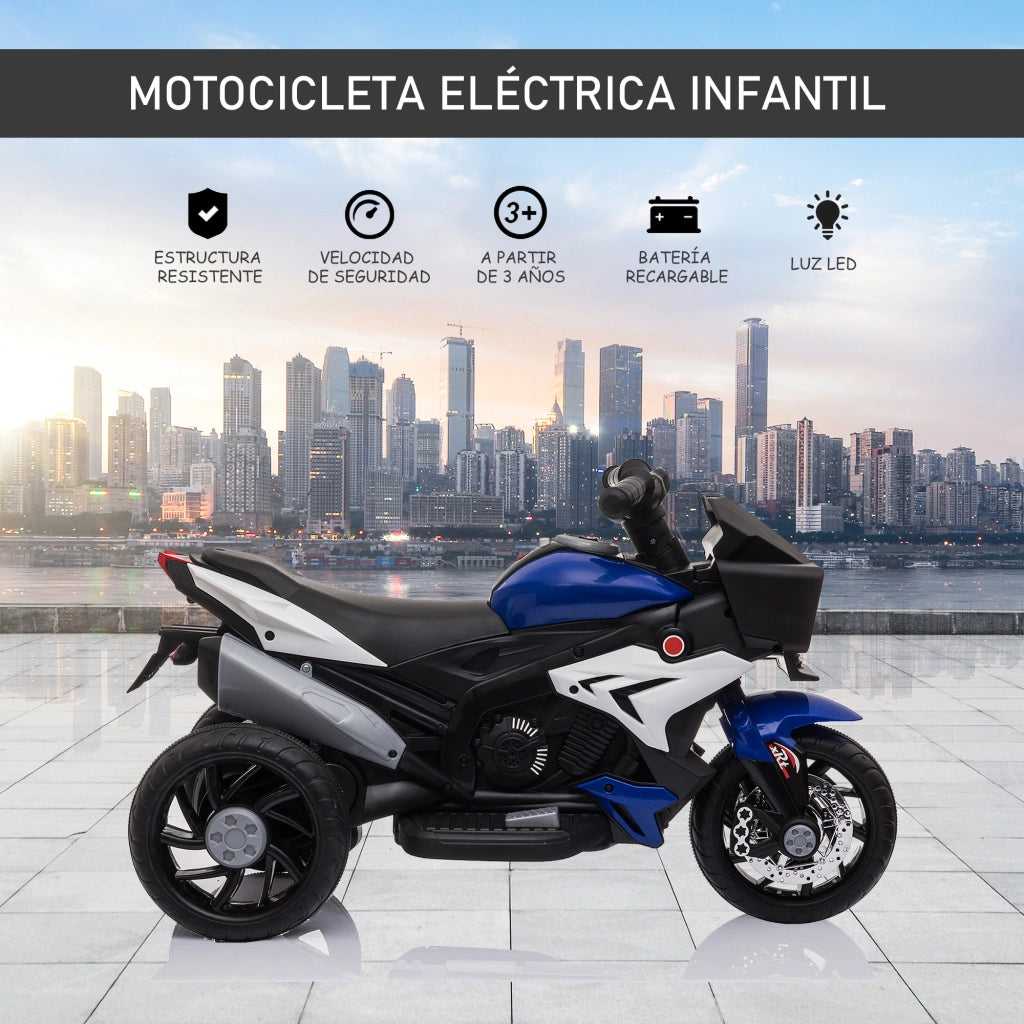 Moto Elettrica per Bambini ¨C Zephmum ¨C Blu con Luci e Musica