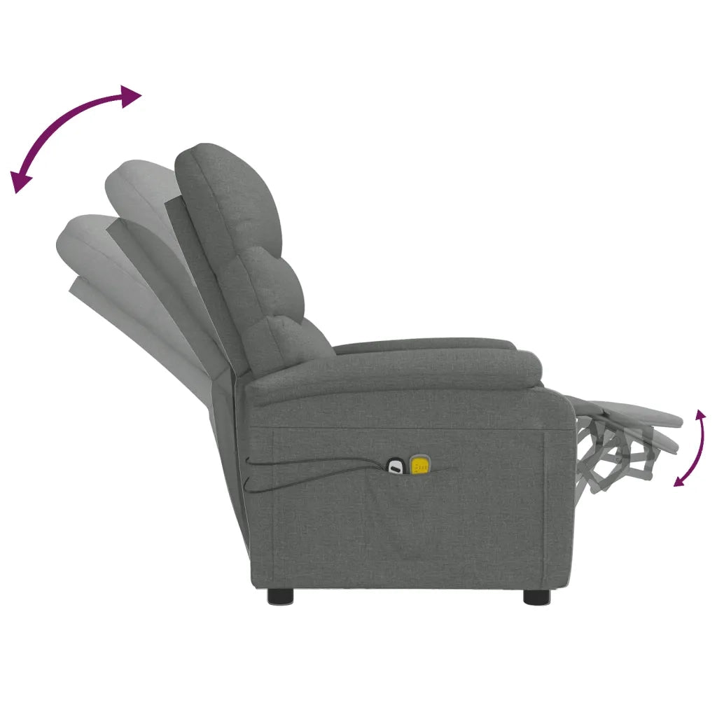 Poltrona Elettrica Massaggiante Grigio Scuro in Tessuto cod mxl 32366