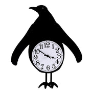Orologio legno pinguino con pendolo nero cm 38x37x6