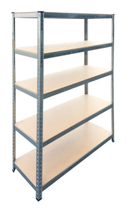 BRIXO SCAFFALE KIT 5 PIANI SILVER 120 X 45 X H 180 CM PORTATA MAX 300 KG