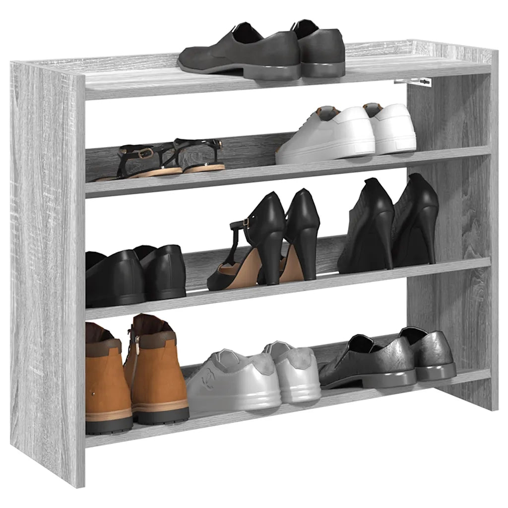 Scarpiera-Scaffale per scarpe Grigio Sonoma 80x25x62 cm in Legno Multistrato