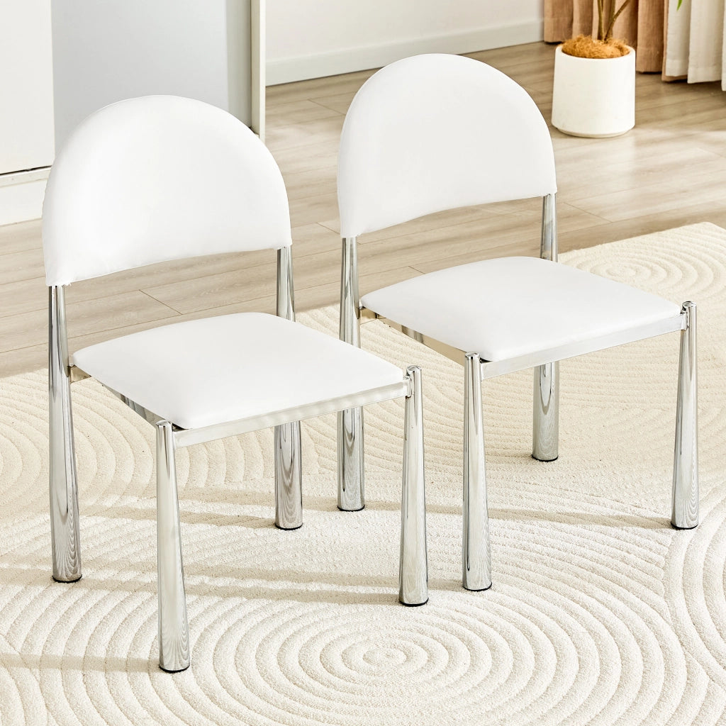 SEDIA da pranzo imbottita Set da 2 pezzi 80 cm PU Bianco